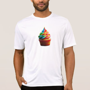 SlipperyJoe's dazzling rainbow cupcake swirled fro T-Shirt
