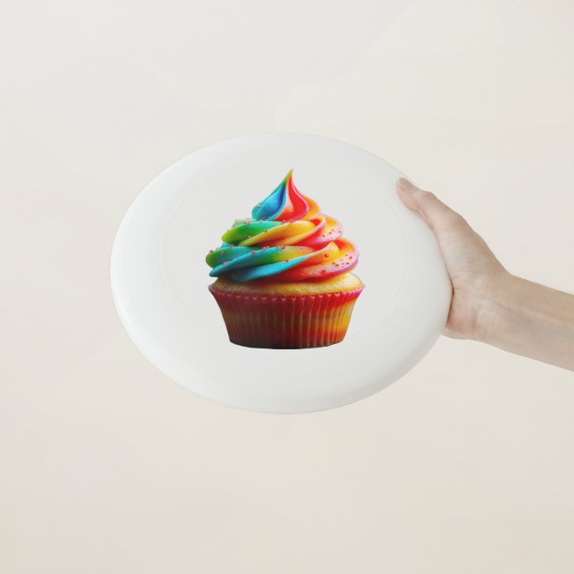 SlipperyJoe's dazzling rainbow cupcake swirled fro Wham-O Frisbee (In Hand)