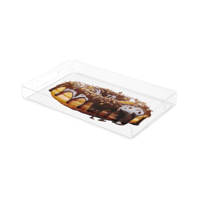 SlipperyJoe's decadent donut covered thick glossy  Acrylic Tray (Angled)