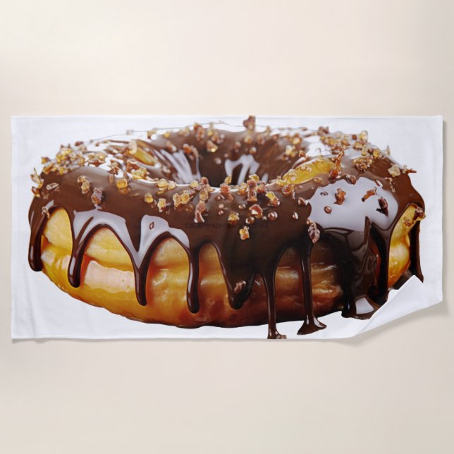 SlipperyJoe's decadent donut covered thick glossy  Beach Towel (Front)