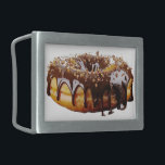 SlipperyJoe's decadent donut covered thick glossy  Belt Buckle<br><div class="desc">SlipperyJoe's decadent donut covered thick glossy chocolate glaze icing drips tantalizingly down sides delicious gourmet-touch dessert deep brown ganache caramelized sugar or nuts artistic visually mouth-watering effect glazed treat golden-brown hue gay pride gifts LGBTQIA small crunchy pieces topping</div>