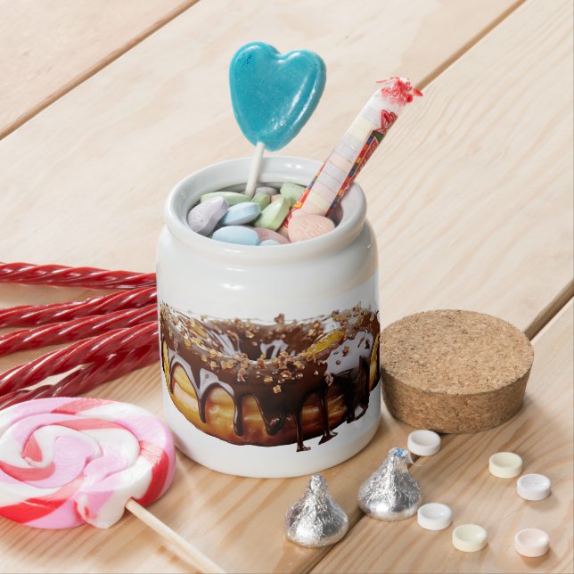 SlipperyJoe's decadent donut covered thick glossy  Candy Jar (In Situ)