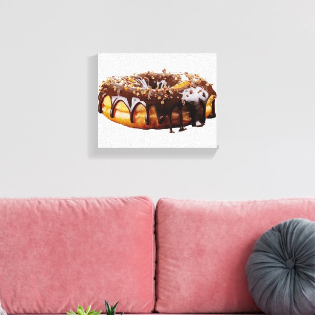 SlipperyJoe's decadent donut covered thick glossy  Canvas Print (Insitu(LivingRoom))