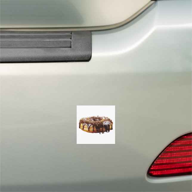 SlipperyJoe's decadent donut covered thick glossy  Car Magnet (In Situ)
