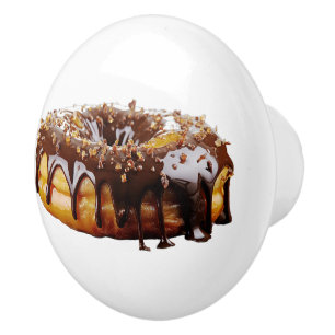 SlipperyJoe's decadent donut covered thick glossy Ceramic Knob