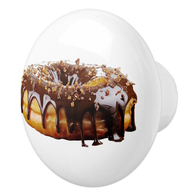 SlipperyJoe's decadent donut covered thick glossy  Ceramic Knob (Right)