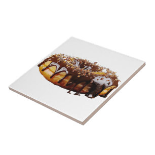 SlipperyJoe's decadent donut covered thick glossy Ceramic Tile