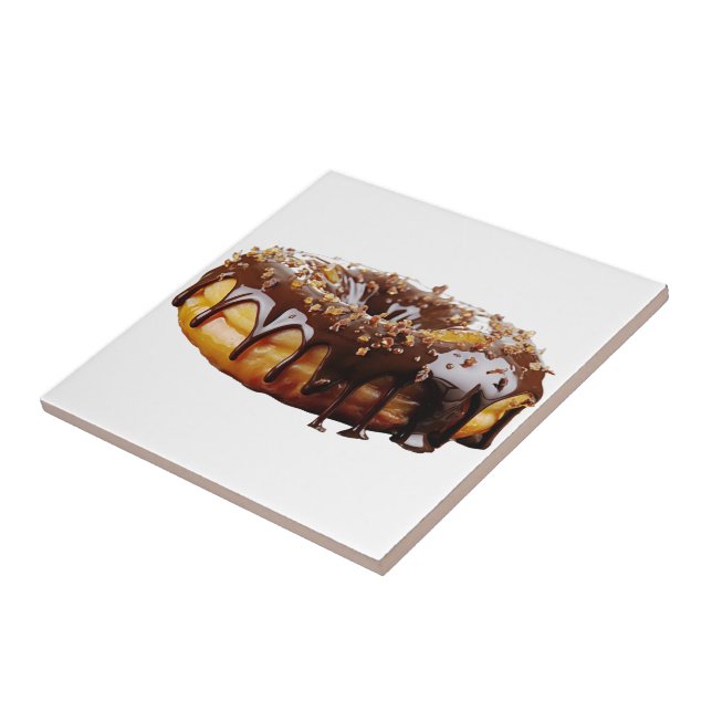 SlipperyJoe's decadent donut covered thick glossy  Ceramic Tile (Side)