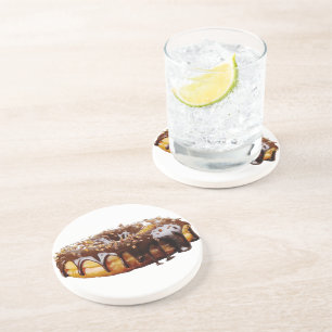 SlipperyJoe's decadent donut covered thick glossy  Coaster