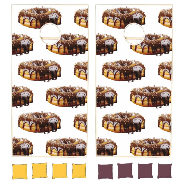 SlipperyJoe's decadent donut covered thick glossy  Cornhole Set (Set)