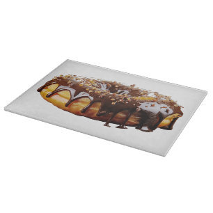 SlipperyJoe's decadent donut covered thick glossy  Cutting Board