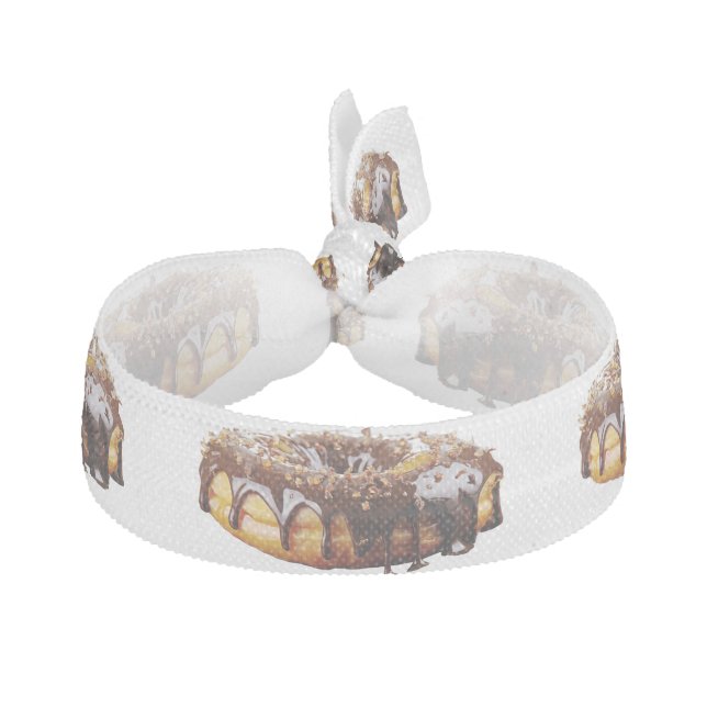 SlipperyJoe's decadent donut covered thick glossy  Elastic Hair Tie (Front)