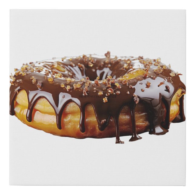 SlipperyJoe's decadent donut covered thick glossy  Faux Canvas Print (Front)