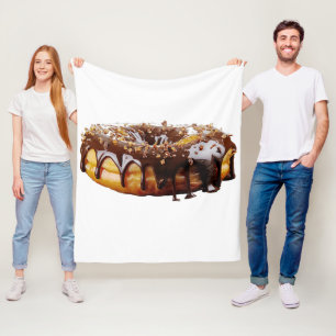 SlipperyJoe's decadent donut covered thick glossy Fleece Blanket