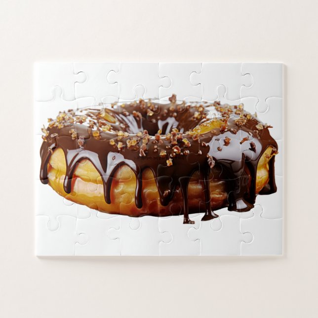 SlipperyJoe's decadent donut covered thick glossy  Jigsaw Puzzle (Horizontal)