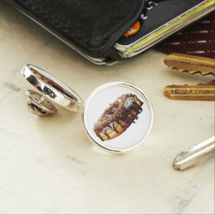 SlipperyJoe's decadent donut covered thick glossy Lapel Pin