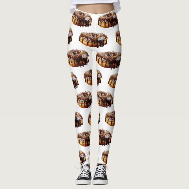 SlipperyJoe's decadent donut covered thick glossy  Leggings (Front)