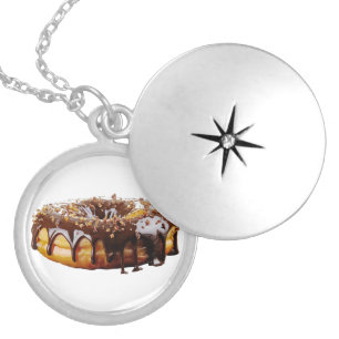 SlipperyJoe's decadent donut covered thick glossy Locket Necklace