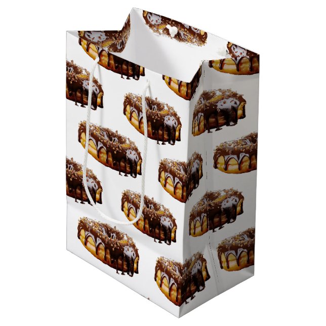 SlipperyJoe's decadent donut covered thick glossy  Medium Gift Bag (Front Angled)