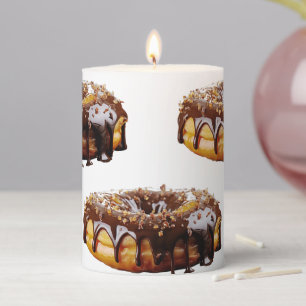SlipperyJoe's decadent donut covered thick glossy Pillar Candle