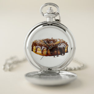 SlipperyJoe's decadent donut covered thick glossy  Pocket Watch