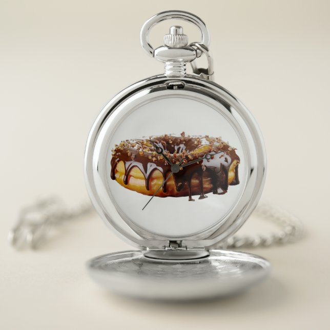 SlipperyJoe's decadent donut covered thick glossy  Pocket Watch (Inside)