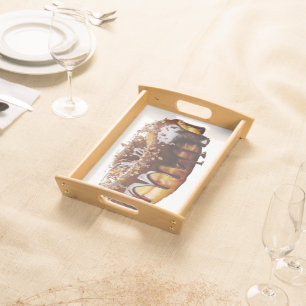 SlipperyJoe's decadent donut covered thick glossy  Serving Tray