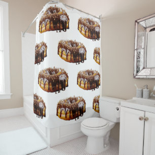 SlipperyJoe's decadent donut covered thick glossy Shower Curtain