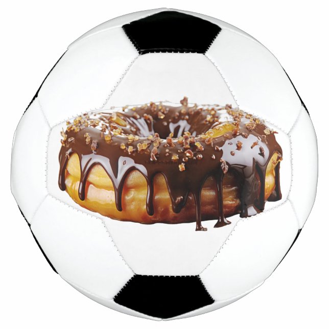 SlipperyJoe's decadent donut covered thick glossy  Soccer Ball (Front)
