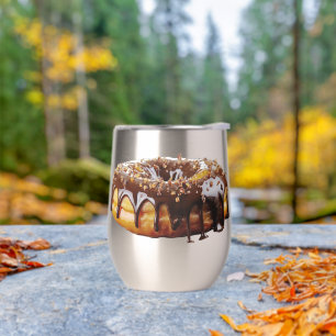 SlipperyJoe's decadent donut covered thick glossy Thermal Wine Tumbler