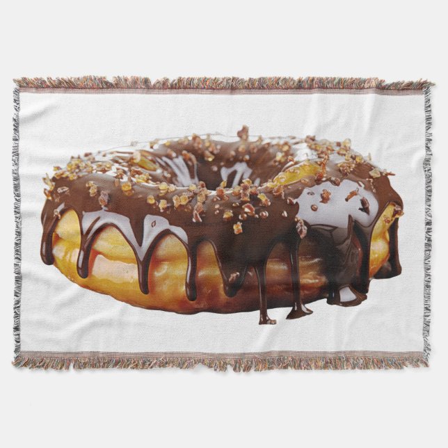 SlipperyJoe's decadent donut covered thick glossy  Throw Blanket (Front)