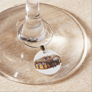 SlipperyJoe's decadent donut covered thick glossy  Wine Charm