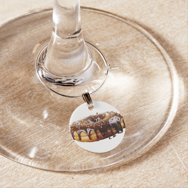 SlipperyJoe's decadent donut covered thick glossy  Wine Charm (In Situ)
