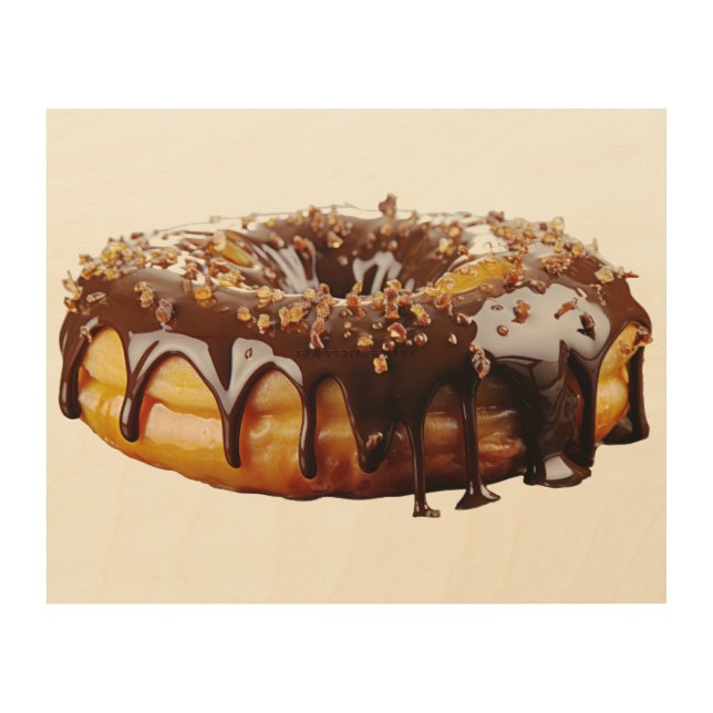 SlipperyJoe's decadent donut covered thick glossy  Wood Wall Art (Front)