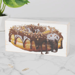 SlipperyJoe's decadent donut covered thick glossy Wooden Box Sign