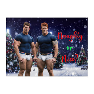 SlipperyJoe's decorated snow-covered Christmas tre Acrylic Print