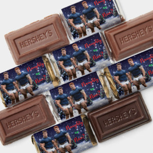 SlipperyJoe's decorated snow-covered Christmas tre Hershey's Miniatures