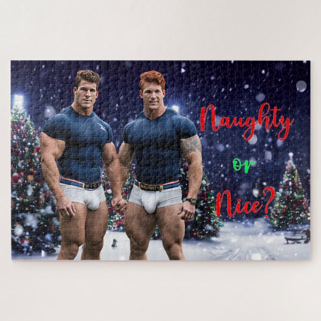 SlipperyJoe's decorated snow-covered Christmas tre Jigsaw Puzzle (Horizontal)