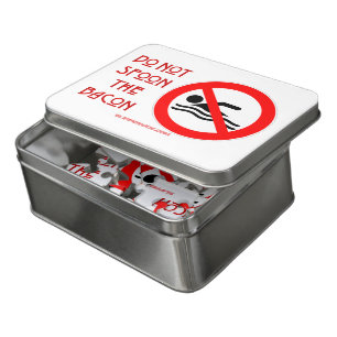 SlipperyJoe's Do Not Spoon Bacon red warning man s Jigsaw Puzzle