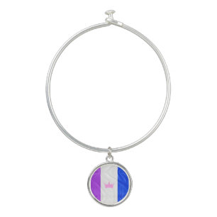 SlipperyJoe's drag culture pride flag purple spiri Bangle Bracelet