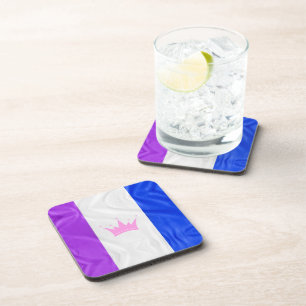 SlipperyJoe's drag culture pride flag purple spiri Beverage Coaster