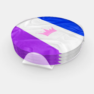 SlipperyJoe's drag culture pride flag purple spiri Coaster Set