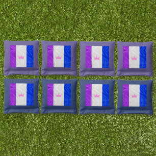 SlipperyJoe's drag culture pride flag purple spiri Cornhole Bags