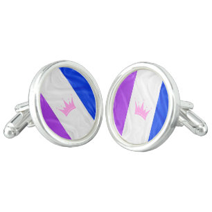 SlipperyJoe's drag culture pride flag purple spiri Cufflinks
