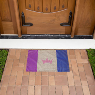 SlipperyJoe's drag culture pride flag purple spiri Fiber Doormat