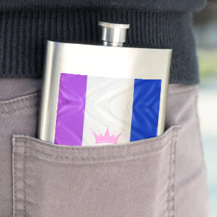 SlipperyJoe's drag culture pride flag purple spiri Flask