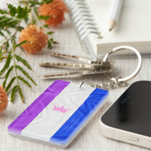 SlipperyJoe's drag culture pride flag purple spiri Keychain