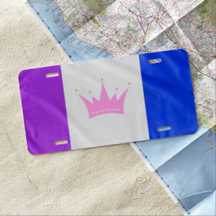 SlipperyJoe's drag culture pride flag purple spiri License Plate