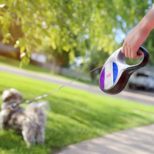 SlipperyJoe's drag culture pride flag purple spiri Retractable Pet Leash