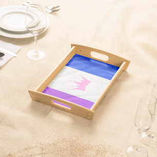 SlipperyJoe's drag culture pride flag purple spiri Serving Tray